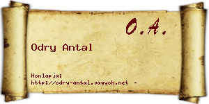 Odry Antal névjegykártya
